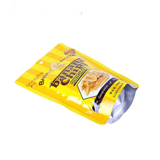 banana chips bags with aluminum snacks packaging